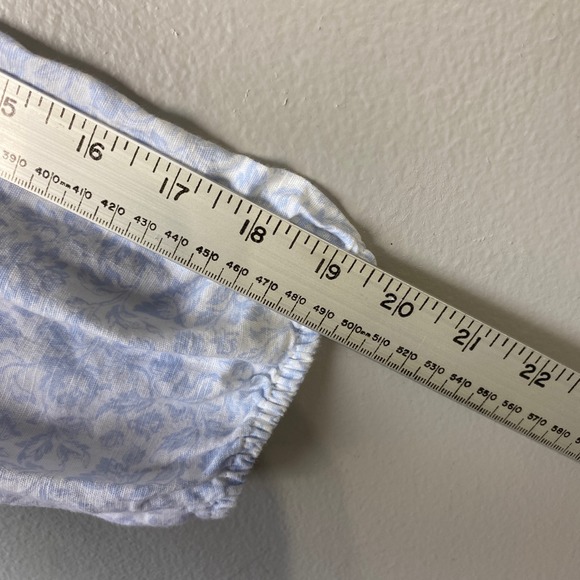 Joie Blue Floral Embroidered Linen Blend Tassel Peasant Blouse Womens Medium - Picture 11 of 15